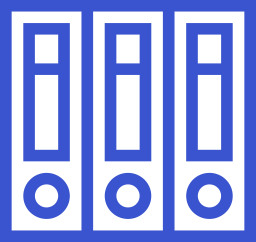 Blue icon of legal books Blue icon of legal books