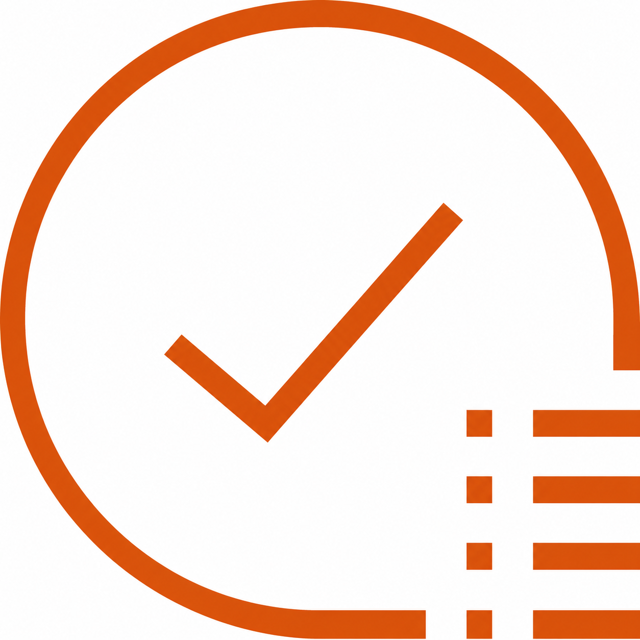 Orange check in circle icon Orange check in circle icon
