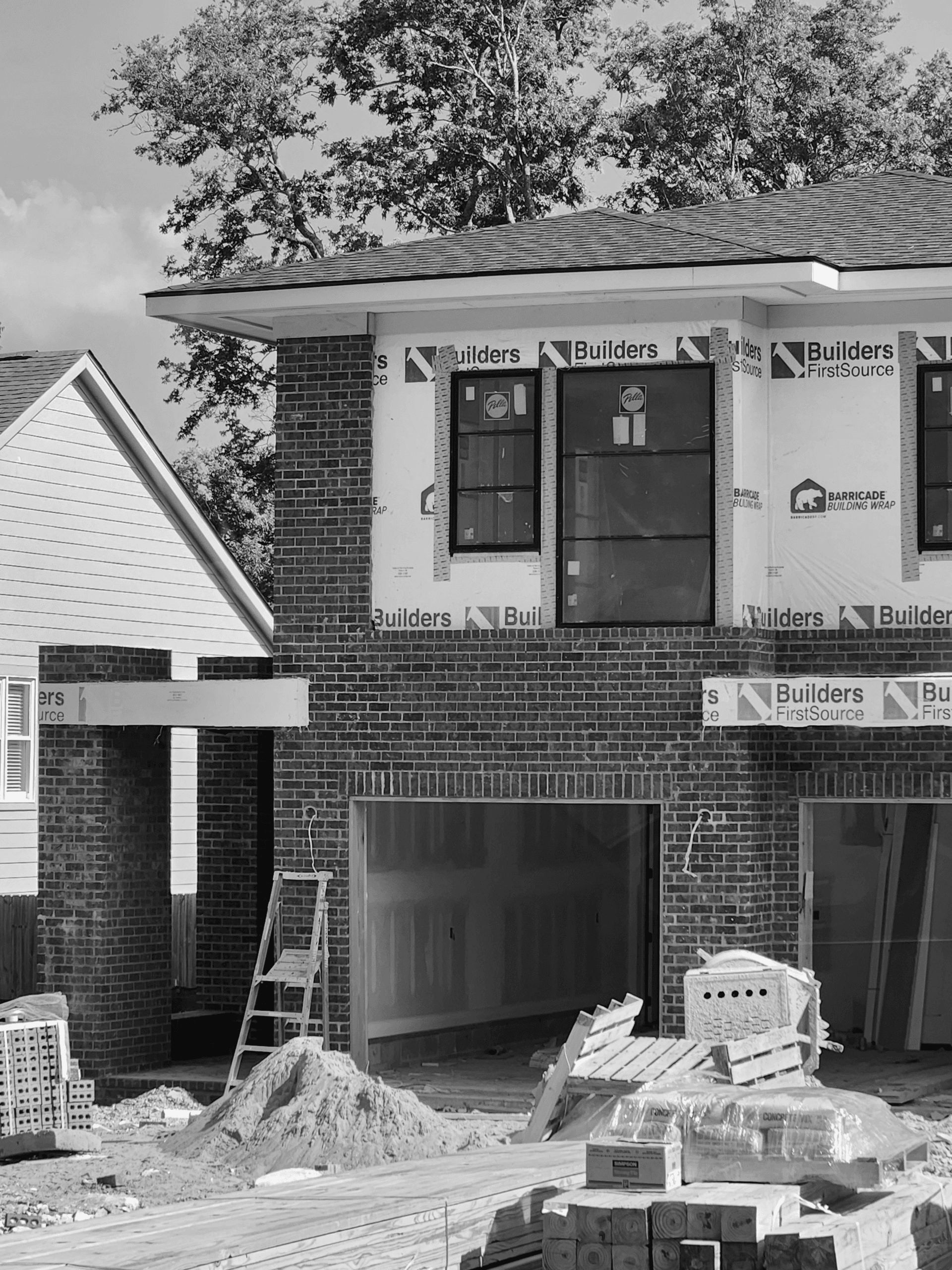 Real estate practice - home construction site